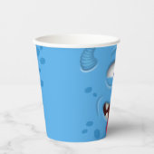 Funny Blue Monster Face Party Paper Cups Pappbecher (Vorderseite)