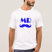 Funny blue mustache Mr. Ehe Shirt (Vorderseite)
