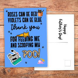 Funny Blue Niedlich Happy Vatertag von der Katze Postkarte