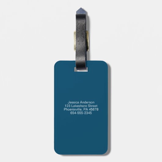 Funny Blue Nope nicht Ihr Bag Text Gepäckanhänger (Rückseite vertikal)