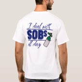 Funny Blue Nurse 2-seitige Typografie Oxygen SOBs T-Shirt (Rückseite)