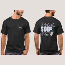 Funny Blue Nurse 2-seitige Typografie Oxygen SOBs