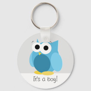 Funny Blue Owl - Es ist ein Junge! -Schlüsselanhän Schlüsselanhänger