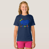 Funny Blue Ram Chinese Year Zodiac Girl T-Shirt (Vorne ganz)
