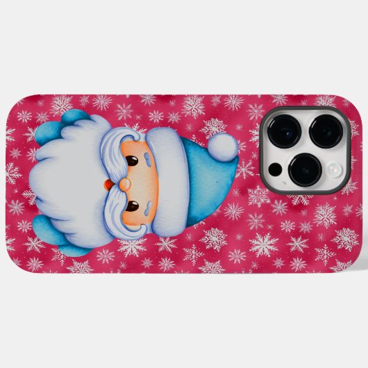 Funny Blue Santa Case-Mate iPhone Hülle (Rückseite (Horizontal))