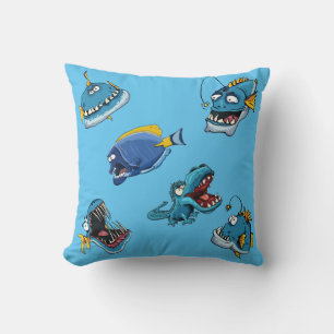 Funny Blue Sea Monster Fish Hai Kid Pillow Nacht Kissen