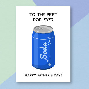 Funny Blue Soda Pop Pun Vatertag Card Karte