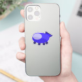 Funny Blue Spaceship Sticker (Telefon)