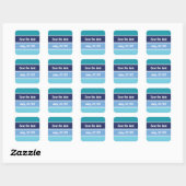 Funny Blue Striping Quadratischer Aufkleber (Blatt)