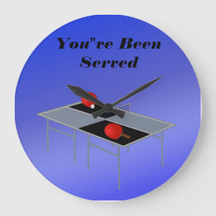 Funny Blue Table Tennis,  Wall Clock Große Wanduhr