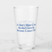 Funny Blue Text Man Höhle Sarcasm Design Glas (Rückseite)