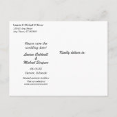 Funny Blue Text Rette das Hochzeitdatum mit Hund Postkarte (Rückseite)