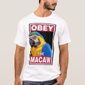 Funny Blue und Yellow Macaw - Vogelkunst T-Shirt (Vorderseite)