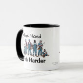 FUNNY Blue/White ''FISH HARDER'' Tasse (Vorderseite Links)