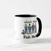 FUNNY Blue/White ''FISH HARDER'' Tasse (VorderseiteRechts)