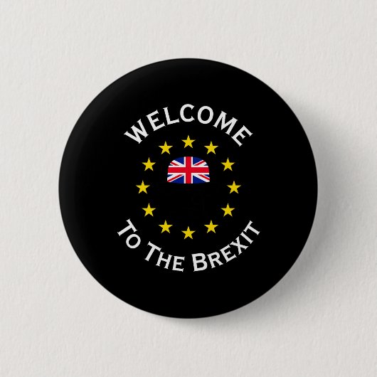 Funny Blue Yellow European Union Welcome To Brexit Button (Vorderseite)
