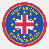 Funny Blue Yellow Red European Union Jack Logo Runder Aufkleber (Vorderseite)
