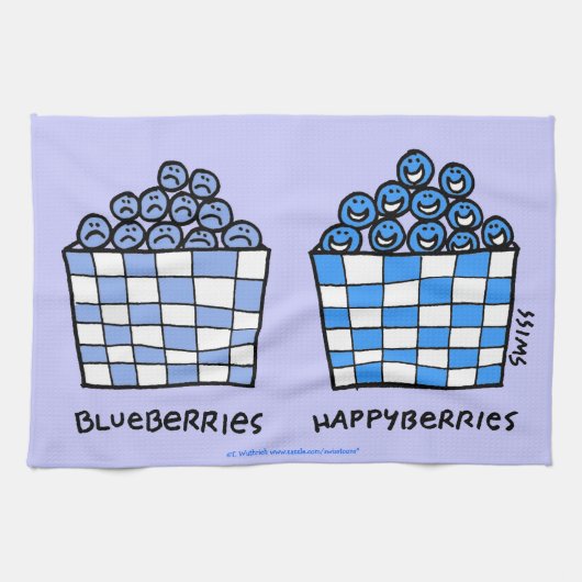 Funny Blueberries Cartoon Art Blueberry Küche Geschirrtuch (Horizontal)