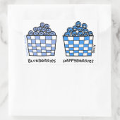 Funny Blueberries Happyberries Feinschmecker Carto Rechteckiger Aufkleber (Tasche)