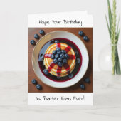 Funny Blueberry Pancakes Pun | Happy Birthday Karte (Vorderseite)