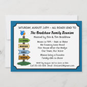 Funny Bluebird Family Wiedersehen Einladung (Vorderseite)