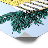 Funny Bluebird über Birdhouse Poster (Ecke)