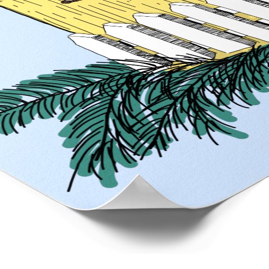 Funny Bluebird über Birdhouse Poster (Ecke)