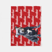 Funny Bluenose Pitbull Dog Muster Weihnachten Fleecedecke (Vorderseite)