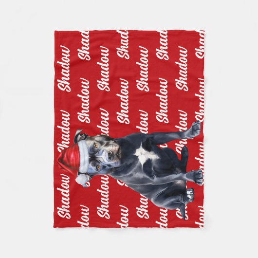 Funny Bluenose Pitbull Dog Muster Weihnachten Fleecedecke (Vorderseite)