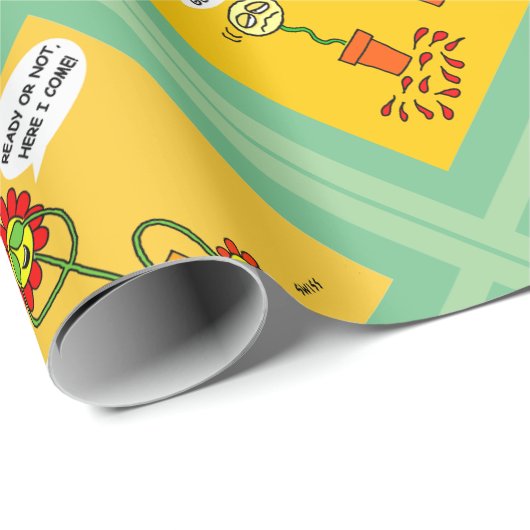 Funny Blume Cartoon für Blume Gärtner Geschenkpapier (Rolleneckpunkt)