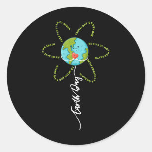 Funny Blume Earth Day Alltag Frauen Mädchen Kinder Runder Aufkleber
