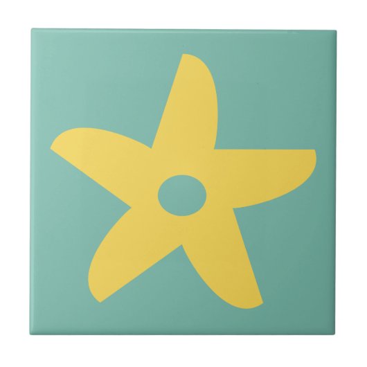 Funny Blume Fliese (Vorderseite)
