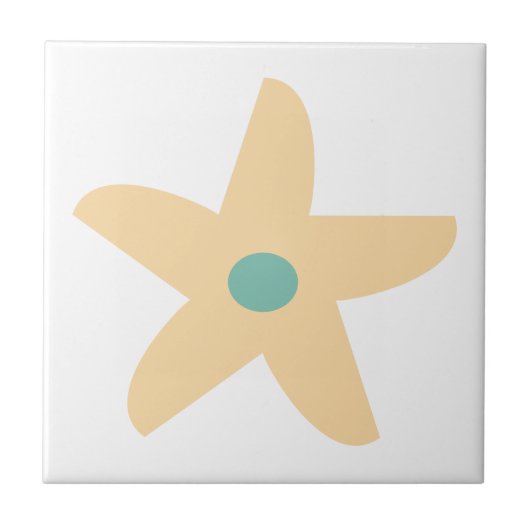 Funny Blume Fliese (Vorderseite)