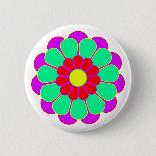 Funny Blume Power Bloom I Button (Vorderseite)