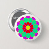 Funny Blume Power Bloom I Button (Vorne & Hinten)