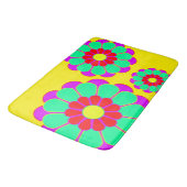 Funny Blume Power Bloom I + Ihr Backgr. Idee Badematte (Schrägansicht)