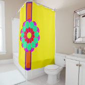 Funny Blume Power Bloom I + Ihr Backgr. Idee Duschvorhang (Beispiel)