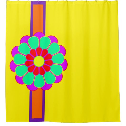 Funny Blume Power Bloom I + Ihr Backgr. Idee Duschvorhang (Vorderseite)