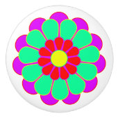 Funny Blume Power Bloom I + Ihr Backgr. Idee Keramikknauf (Vorderseite)