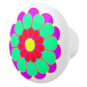 Funny Blume Power Bloom I + Ihr Backgr. Idee Keramikknauf