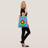 Funny Blume Power Bloom I + Ihr Backgr. Idee Tasche (Am Model)