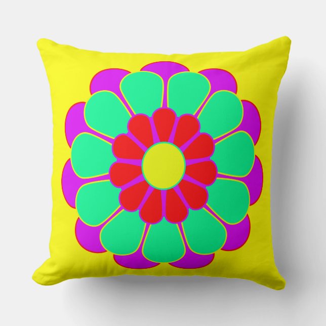 Funny Blume Power Bloom I Kissen (Vorderseite)