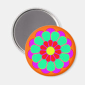 Funny Blume Power Bloom I Magnet (Vorderseite/Rückseite)