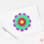 Funny Blume Power Bloom I Runder Aufkleber (Umschlag)