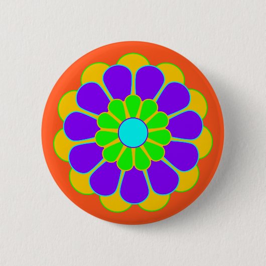 Funny Blume Power Bloom II + Ihr Backgr. Idee Button (Vorderseite)