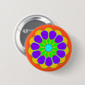 Funny Blume Power Bloom II + Ihr Backgr. Idee Button (Vorne & Hinten)