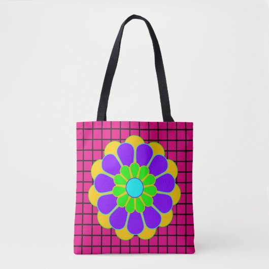 Funny Blume Power Bloom II + Ihr Backgr. Idee Tasche (Vorderseite)