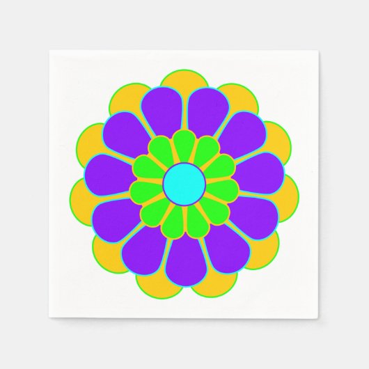 Funny Blume Power Bloom II + Ihre Idee Serviette (Vorderseite)