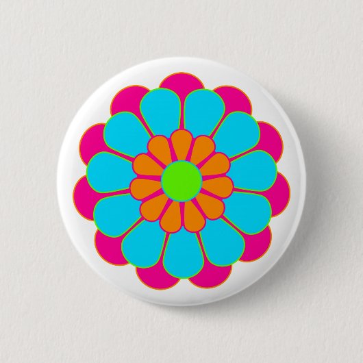 Funny Blume Power Bloom III Button (Vorderseite)