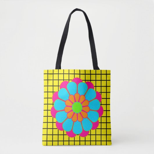 Funny Blume Power Bloom III + Ihr Backgr. Idee Tasche (Vorderseite)